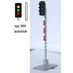H0361S Světelné návěstidlo AŽD - autoblok ž/z/č Scom snížené (H0)