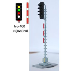 H0460C Světelné návěstidlo AŽD - odjezdové ž/z/č/b (H0, analog)